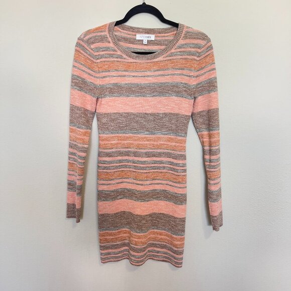 INTERMIX Sloan Striped Rib Knit Mini Dress Medium - Picture 5 of 8